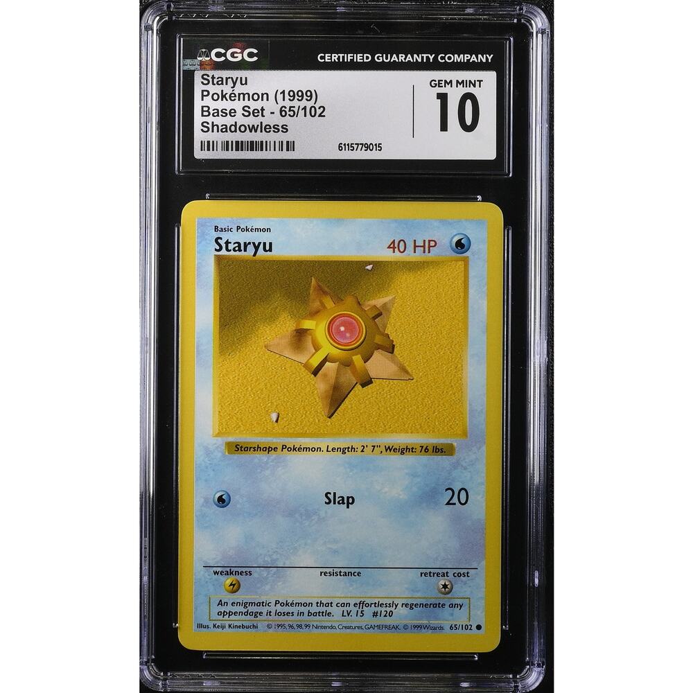 Base Set (Shadowless) #065/102 Staryu CGC 10